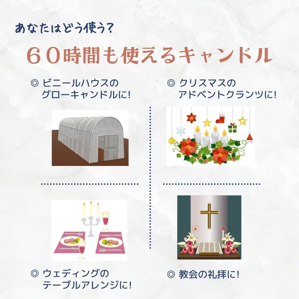 【ふるさと納税】60時間も使えるキャンドルセット 490g×4本 グローキャンドル アドベントキャンドル