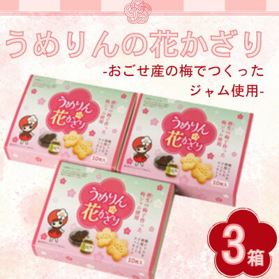 【ふるさと納税】うめりんの花かざり 10枚入×3個セット 梅ジャム入りクッキー【1640859】