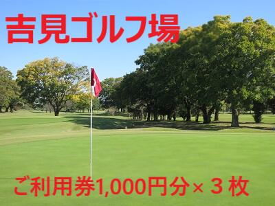 【ふるさと納税】吉見ゴルフ場　ご利用券　1，000円分×3枚　吉見町