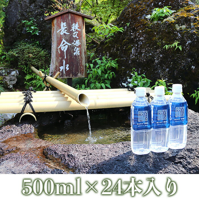 【ふるさと納税】天然水 秩父 ミネラルウォーター 500ml 24本入 ペットボトル 軟水 アルカリ冷鉱泉水 500mL×2箱 水 防災 食品 国産 送料無料 秩父命水「満願」　500ml（24本入）1ケース