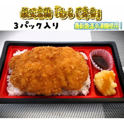 秩父名物「わらじかつ弁当」3パック入り。急速冷凍。冷凍保存可能。[配送不可地域:離島]