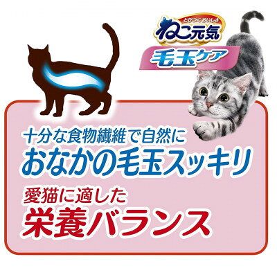 【ふるさと納税】ねこ元気 毛玉ケア まぐろ チキン 緑黄色野菜入り 1.8kg×6袋 キャットフード 国産【1732802】