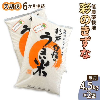 [定期便] 6か月連続お届け 低農薬栽培の彩のきずな4.5kg×2袋 【令和5年度米】 [0290]