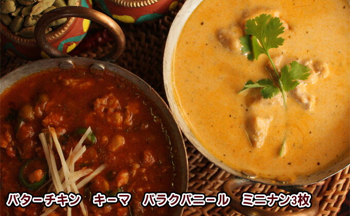 【ふるさと納税】印度料理シタール 3カレーセット【カレー 詰め合わせ 加工食品 レトルト食品 惣菜 レトルト 簡単調理 】 冷凍 インドカレー バターチキンカレー マイルド スパイシー 辛口 キーマカレー ほうれん草とチーズのカレー 中辛 ミニナン f121002-chiba-10000231 千葉県千葉市 サンプル画像3