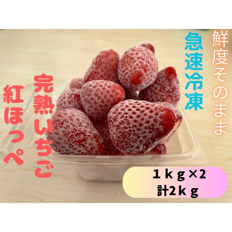 20位! 口コミ数「0件」評価「0」鮮度そのまま!!急速冷凍完熟いちご(紅ほっぺ)1kg×2個セット　ふぁいんファーム　【 果物 冷凍いちご 冷凍フルーツ ストロベリー 国産 ･･･ 