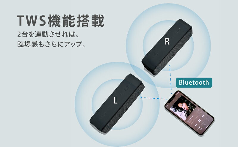【ふるさと納税】FUNLOGY Portable / ポータブルスピーカー　2個セット　ブラック　家電 スピーカー Bluetooth 高音質 小型 ポータブル ワイヤレス ライブ鑑賞 千葉市 千葉県 f121002-chiba-10001058 千葉県千葉市 サンプル画像3