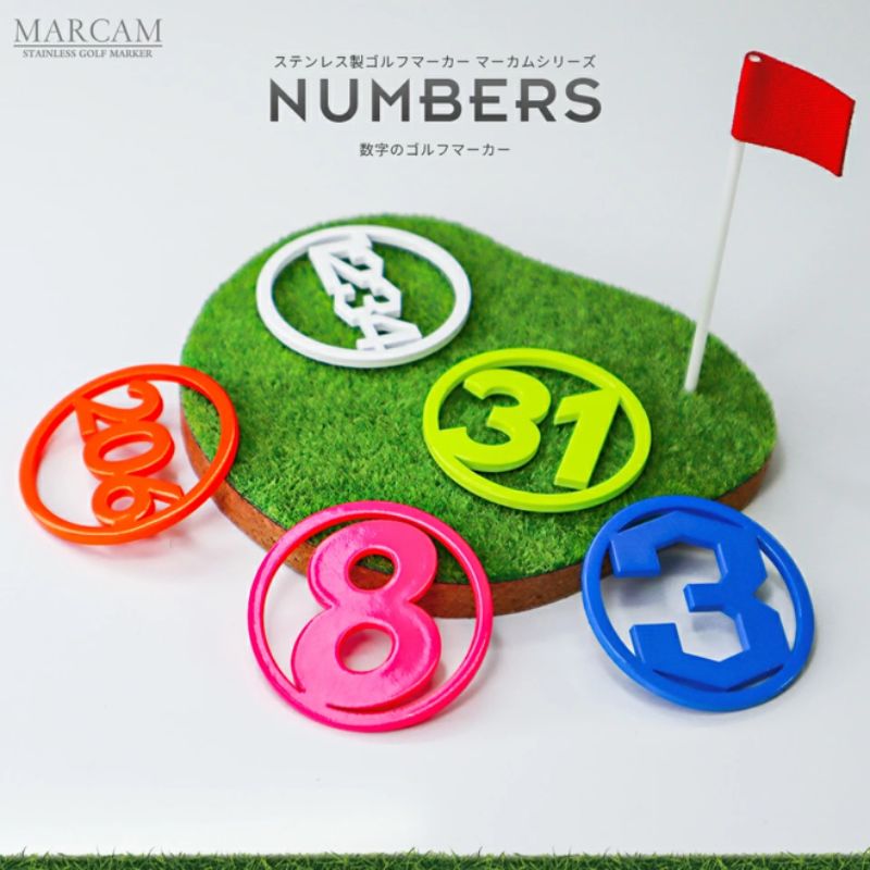 数字 蛍光 ゴルフマーカー 1個 オリジナルマーカー作成 ゴルフ用品 ギフト プレゼント 記念 おしゃれ ゴルフ好き 千葉市 千葉県
