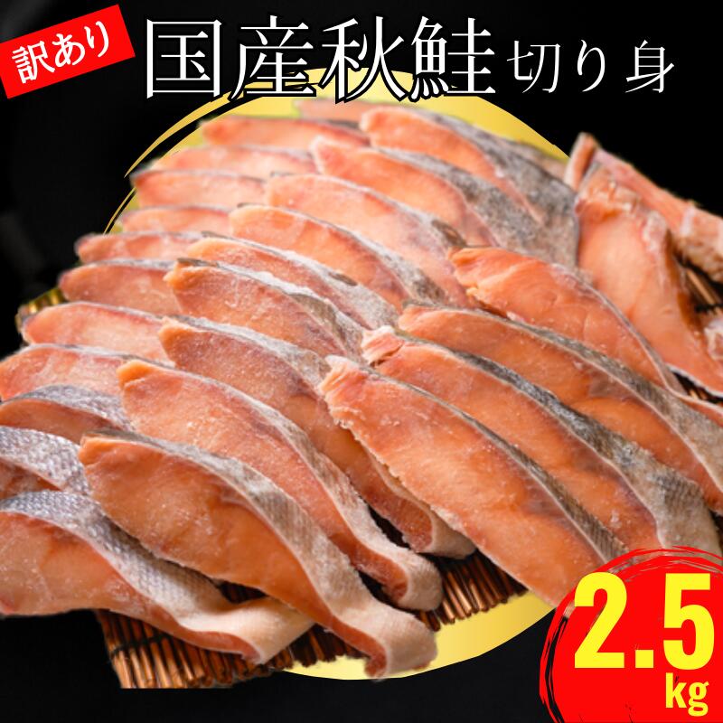 【ふるさと納税】訳あり 国産 秋鮭 切り身 約2.5kg 冷凍 人気 さけ サケ 魚 海鮮 おかず シャケ おつまみ 弁当 塩 鮭 千葉 銚子 辻野 国産 北海道産