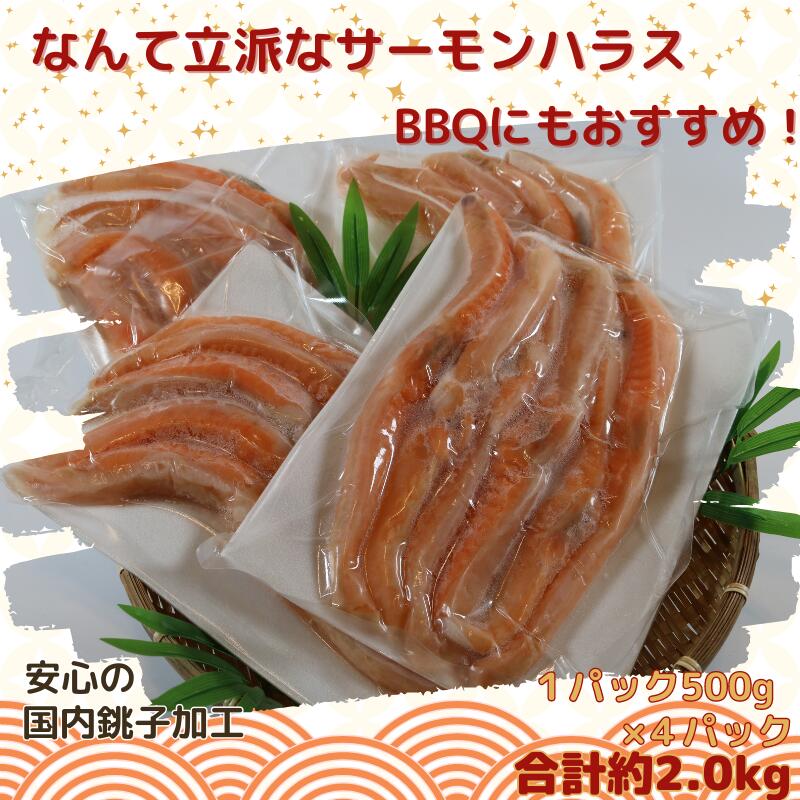 なんて立派な サーモンハラス ! 2kg 冷凍 鮭 さけ サケ サーモン 千葉県 銚子市