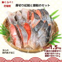 【ふるさと納税】 味くらべ！定塩鮭 厚切り紅鮭と銀鮭のセット 紅鮭 銀鮭 鮭 天然 3切 2パック 2種類 合計4パック 約…