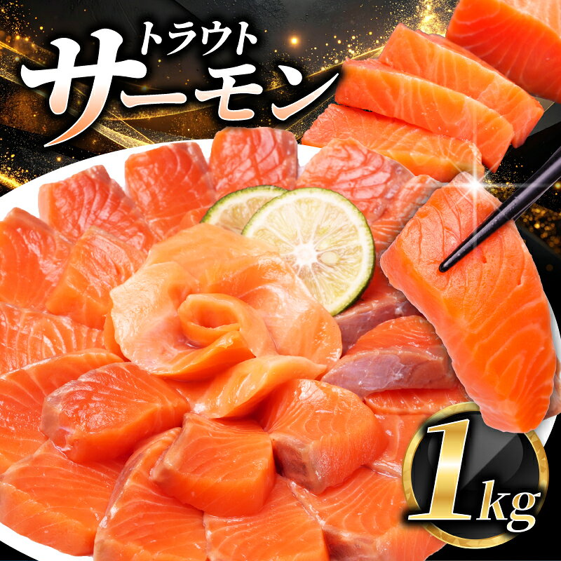 【ふるさと納税】 サーモン 1kg トラウトサーモン 生食用 【11月下旬頃から順次発送】 刺身 おさしみ 鮭 さけ 海鮮丼 漬け丼 寿司 ちらし寿司 レア 小分け 真空 個包装 おすすめ 魚 魚介 魚貝 海鮮 人気 お取り寄せ グルメ ふるさと納税 送料無料 千葉県 銚子市 松岡水産