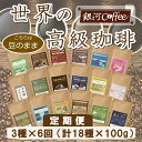 20位! 口コミ数「0件」評価「0」定期便6回 世界一周 高級珈琲（豆のまま） 銀河コーヒー 【12203-0106】