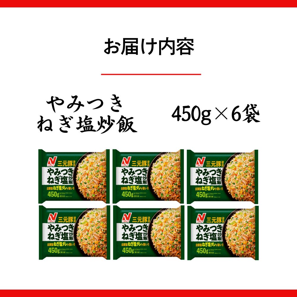 【ふるさと納税】ニチレイ 冷凍食品 チャーハン 炒飯 やみつきねぎ塩炒飯 450g 6袋 焼き飯 焼飯 やきめし 冷凍 冷凍チャーハン 冷凍炒飯 中華惣菜 料理 弁当 レンチン レンジ ニチレイフーズ 家庭用 千葉県 船橋市 送料無料