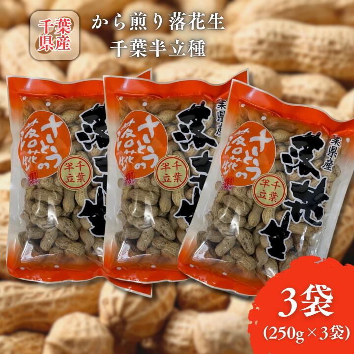 【ふるさと納税】から煎り落花生千葉半立種250g×3