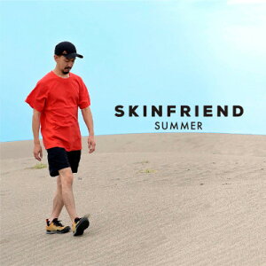 【ふるさと納税】「SKINFRIEND SUMMER」丸首半袖Tシャツ 男女兼用Lサイズ/レッド【1498433】