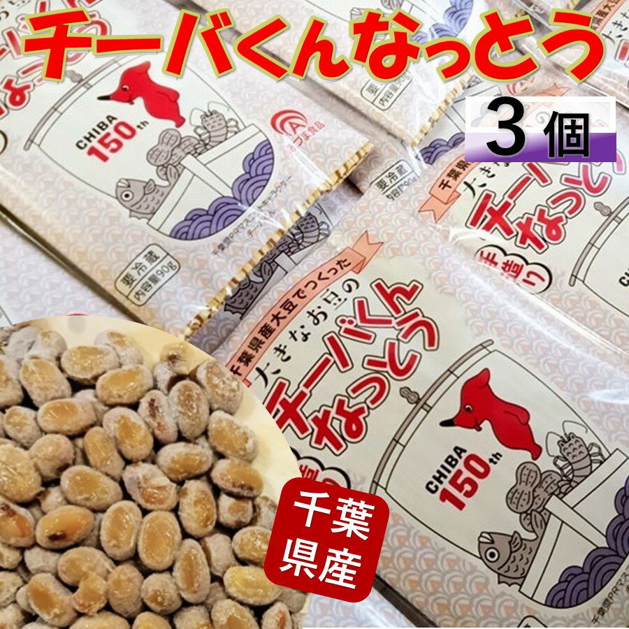 【ふるさと納税】千葉県誕生150周年記念「大きなお豆のチーバくんなっとう」90g×3個入り　国産納豆 国産大豆 千葉県産納豆 納豆セット なっとう 館山市納豆 チーバくん記念 千葉県誕生150周年 チーバくん こだわり納豆