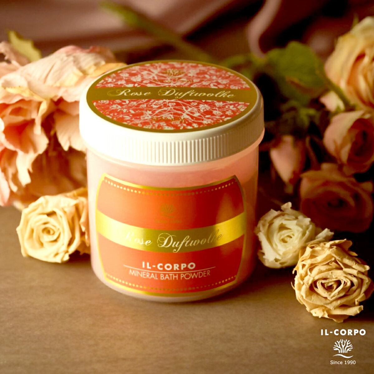 【ふるさと納税】イルコルポ ミネラルバスパウダーローズドゥフトボルケ 600g 30回分 【 ふるさと納税 入浴剤 バスパウダー 美肌 保湿 整肌 アロマ ミネラル 雪塩 海藻エキス スクワラン パパイン お風呂 バス用品 千葉県 木更津 送料無料 】KDD003