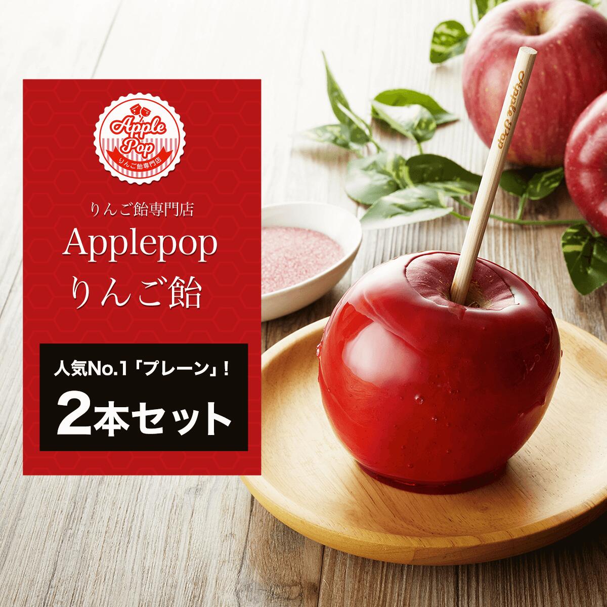 【ふるさと納税】【りんご飴専門店Applepop りんご飴】人気No.1「プレーン」！2本セット ふるさと納税 りんご 林檎 あめ アメ キャンディ フルーツ 屋台 出店 お祭り スイーツ おやつ 本格 旬 食物繊維 カリウム ダイエット 移動販売 千葉県 木更津市 送料無料 KBG001のサムネイル
