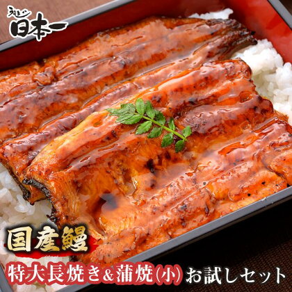 No.192 【日本一】国産うなぎ　特大長焼き+うなぎ蒲焼小90g　お試しセット ／ うなぎ 長焼き 蒲焼 たれ付き 送料無料 千葉県