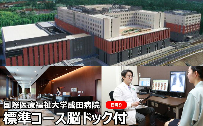 【ふるさと納税】国際医療福祉大学成田病院人間ドック標準コース脳ドック付（日帰り）【 日帰り人間ドック 標準コース 脳ドック CT】　【 チケット 日帰り人間ドック CT 腫瘍マーカー 骨密度 甲状腺 胃内視鏡 ピロリ菌 】