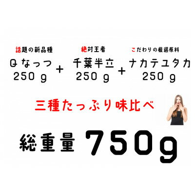 【ふるさと納税】千葉産落花生三種味比べセット(Qなっつ、千葉半立、ナカテユタカ)各250g総重量750g【1360655】