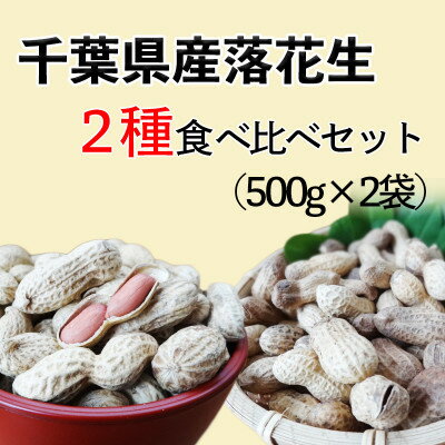 千葉県産落花生 2種味比べセット 1.0kg(千葉半立・ナカテユタカ各500g)殻付き さや煎り