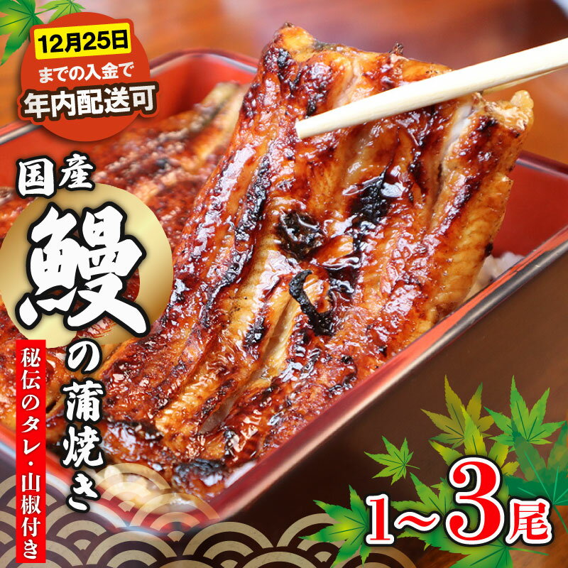 【ふるさと納税】 国産鰻 の 蒲焼き 国産うなぎ 選べる 1尾 / 2尾 / 3尾 山椒 タレ つき 半身 カット ..