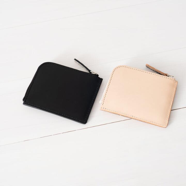 L字ファスナー 小銭入れ [ ヌメ革 × ヘビ革 ] Hide series ( ハイドシリーズ ) ジビエ 革 レザー 財布 コインケース 黒 白 製品 習志野市 Bon Craft ( ボンクラフト )