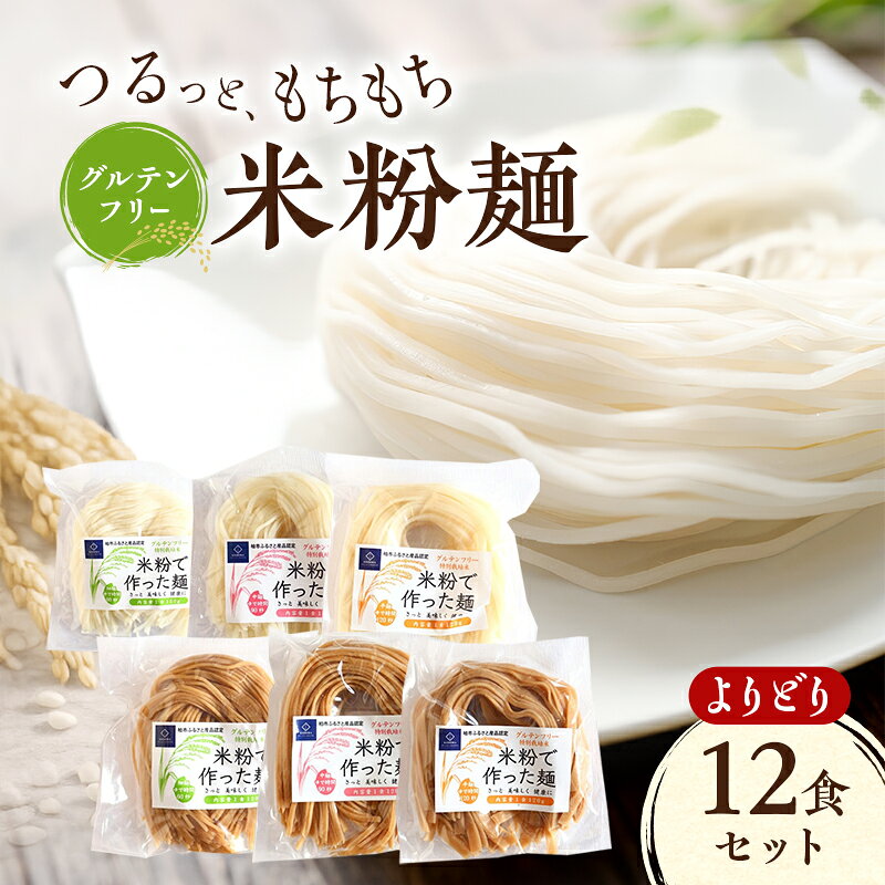 【ふるさと納税】グルテンフリー 米粉麺 よりどり 12食セット 麺 めん 精米麺 玄米麺 米粉 グルテンフリー麺 細麺 中麺 平麺 そうめん うどん パスタ ラーメン 鍋 塩分0％ 食べ比べ 千葉県 柏市