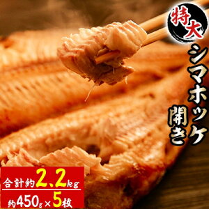 【ふるさと納税】特大シマホッケ開き5枚(約450g)　合計約2.2kg【配送不可地域：離島】【1113096】