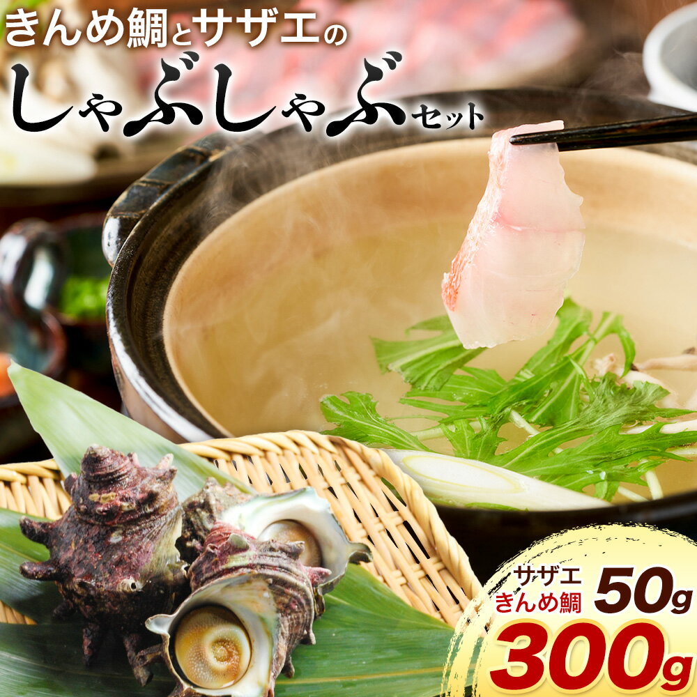 【ふるさと納税】豪華!!外房つりきんめ鯛と外房サザエのしゃぶしゃぶセット 約300g×1p サザエ50g×1p 《30日以内に出荷予定(土日祝除く)》株式会社 サラヤ保崎商店【配送不可地域:離島】魚介 しゃぶしゃぶ 鍋 魚 鯛 サザエ