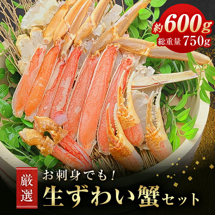 お刺身でも!厳選 生ずわい蟹セット600g総重量約750g(カット済)しゃぶしゃぶ・鍋(かに)[配送不可地域:離島]