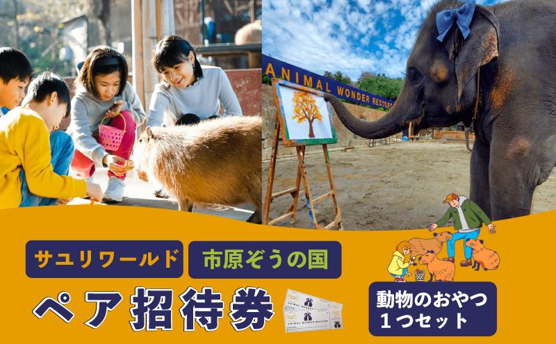 【ふるさと納税】市原ぞうの国 ペア 招待券 + 動物のおやつ 1つセット 動物園　【 チケット 入場券 優待券 レジャー 体験 施設利用券 】