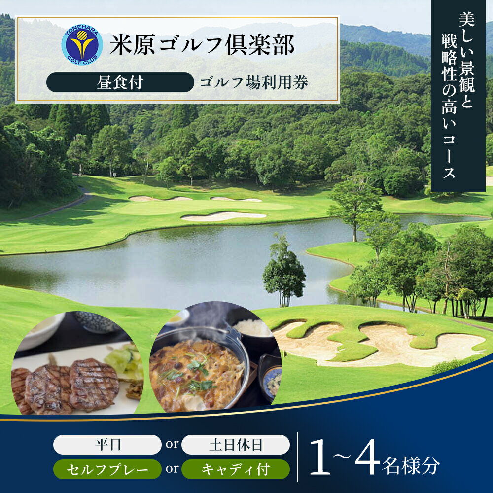 【ふるさと納税】〈券種が選べる〉ゴルフ場 千葉 米原ゴルフ倶楽部 7～9月、1～3月昼食付 平日 1R セルフプレー券 1～4名様券 平日 1R キャデイ付プレー券 1～4名様券 土日祝 1R セルフプレー券 1～4名様券 ゴルフ 関東 チケット