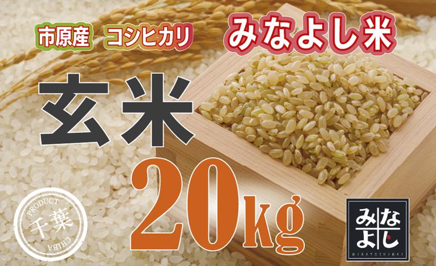 【ふるさと納税】みなよし米【市原産コシヒカリ・玄米】20Kg　【玄米・お米・コシヒカリ】　お届け：毎年10月1日～