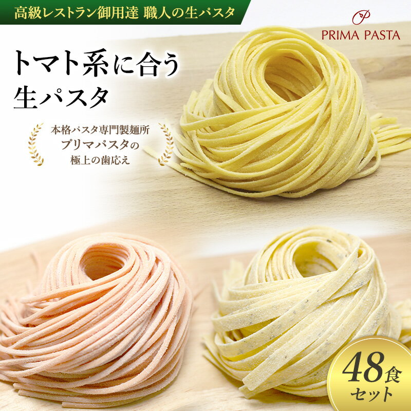 【ふるさと納税】パスタ 高級レストラン御用達 職人の生パスタ「トマト系に合う生パスタ 48食セット」 ~本格パスタ専門製麺所「プリマパスタ」の極上の歯応え~【1283-1268-1101-48】