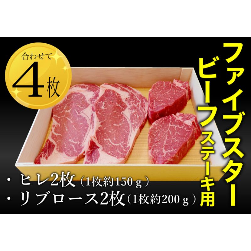 【ふるさと納税】ファイブスタービーフステーキセット(ロース2枚、ヒレ2枚)ステーキ肉 肉 牛 牛肉 ニュージーランド産 市原市 千葉