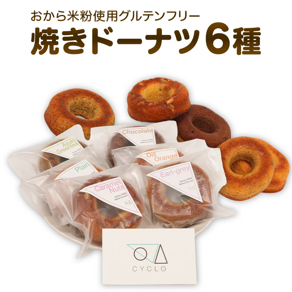 【ふるさと納税】グルテンフリー 焼きドーナツ 6種 6個 福