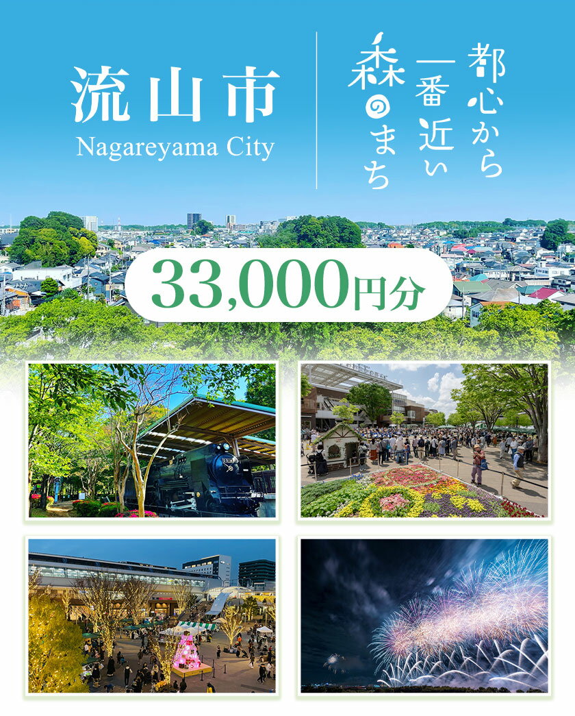【ふるさと納税】千葉県流山市の対象施設で使える楽天トラベルクーポン 33,000円分