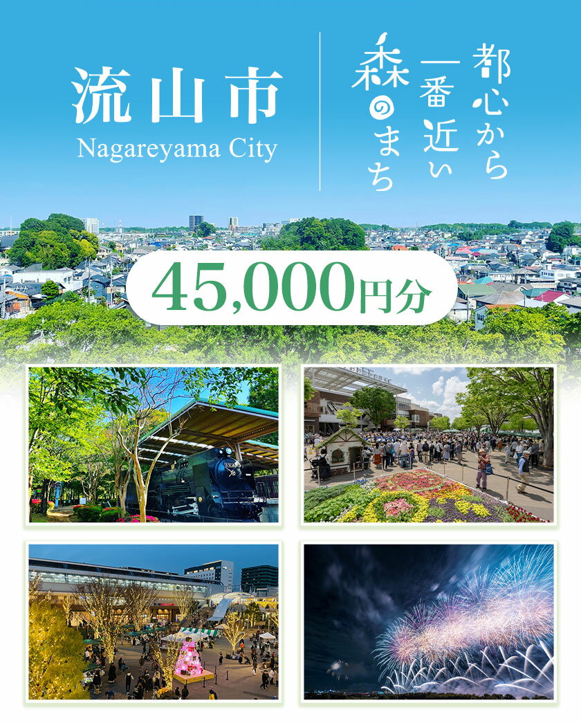 【ふるさと納税】千葉県流山市の対象施設で使える楽天トラベルクーポン 45,000円分