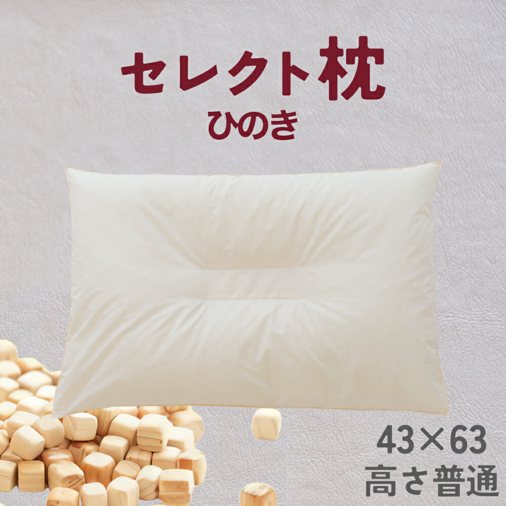 【ふるさと納税】セレクト枕 ひのき 標準タイプ 高さ普通 中央くぼみタイプ 高さ普通（43×63cm）