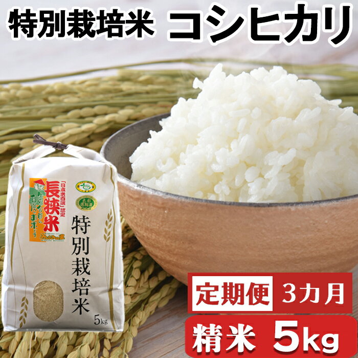 【定期便】【令和5年産】川名一将さんちの長狭米 特別栽培米コシヒカリ5kg×3ヶ月 [0030-0081]