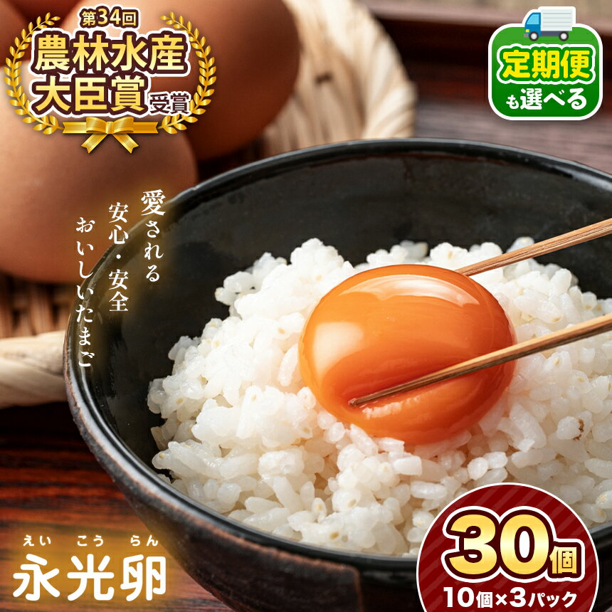 【ふるさと納税】おいしい 卵 たまご 永光卵 30個 選べる 配送回数 1回 3回 6回 12回 送料無料 えいこうらん 光永 ファーム みつなが ゆうパック 君津市 きみつ 千葉県のサムネイル