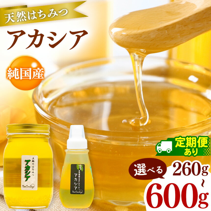選べる容量 ・ 回数 国産 アカシア はちみつ 260g / 520g / 600g / 1回 / 3回 / 6回 | はちみつ ハチミツ 蜂蜜 ミツバチ みつばち 蜜蜂 あかしあ アカシア 国産 定期便 君津市 きみつ 千葉県