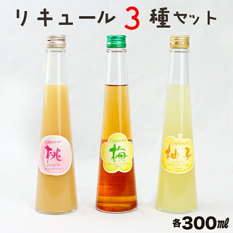 【ふるさと納税】リキュール 3種 梅酒 桃酒 柚子酒 各300ml×1本 計3本 化粧箱入 小泉酒造