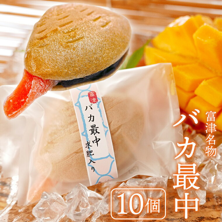 【ふるさと納税】バカ最中 10個入り 富津名物 最中 和菓子 もなか モナカ あんこ 餡 小豆 あずき 詰め合わせ セット ギフト用 贈り物 贈答用 お中元 お歳暮 手土産 国産 千葉県 富津市 送料無料のサムネイル