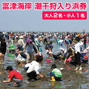 【ふるさと納税】富津海岸 潮干狩入り浜券 （大人2枚・小人1枚・網袋付） 潮干狩り チケット 家族 ファミリー 子供 こども 小学生 あさり アサリ はまぐり ハマグリ 貝 海鮮 レジャー 旅 日帰り 体験 チケット 券 千葉県 富津市 富津岬 送料無料