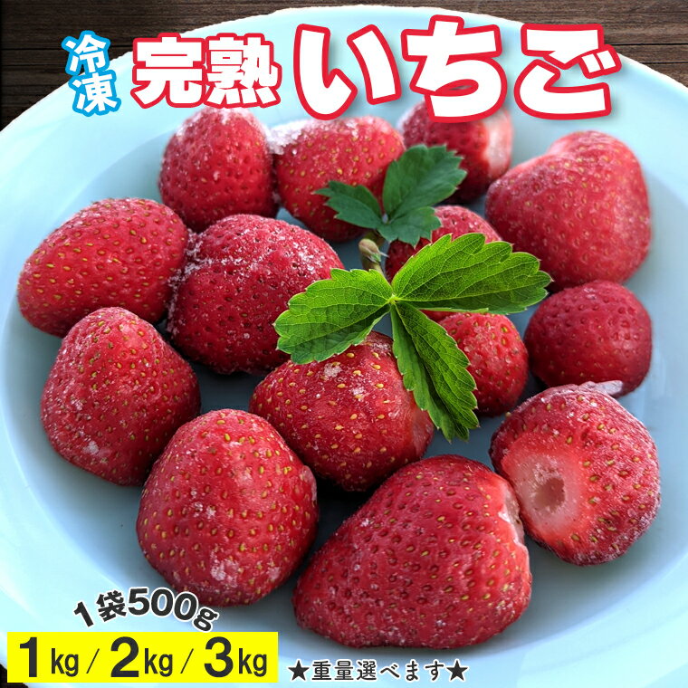 いちご 完熟 冷凍 1kg 2kg 3kg 1袋 500g ストロベリー いちごやす農園 重量が選べる 期間限定 季節限定 数量限定