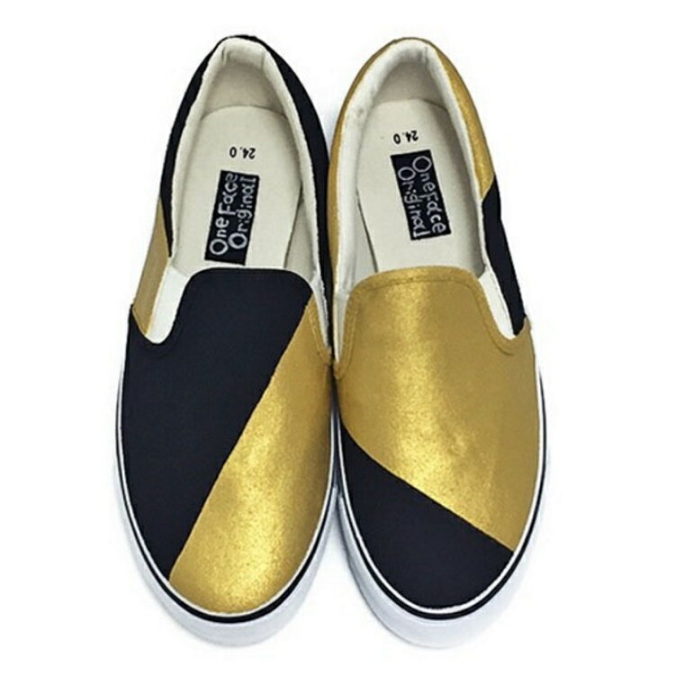 【ふるさと納税】手描きスニーカー anti（G） レディース メンズ ユニセックス アンティークゴールド×ブラック ワイズ 2E 22.0～28.0cm【受注制作】