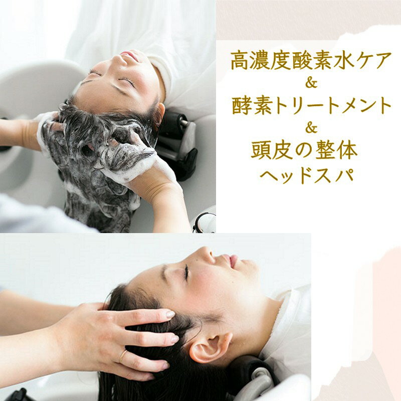 【ふるさと納税】髪質改善 酵素トリートメント&頭皮の整体 ヘッドスパ&高濃度酸素水 髪質ケア 頭皮ケア..